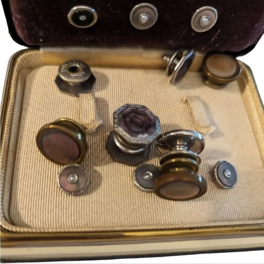 Collection‎ of Vintage Cufflinks Tie Clips and Dress Set for Men